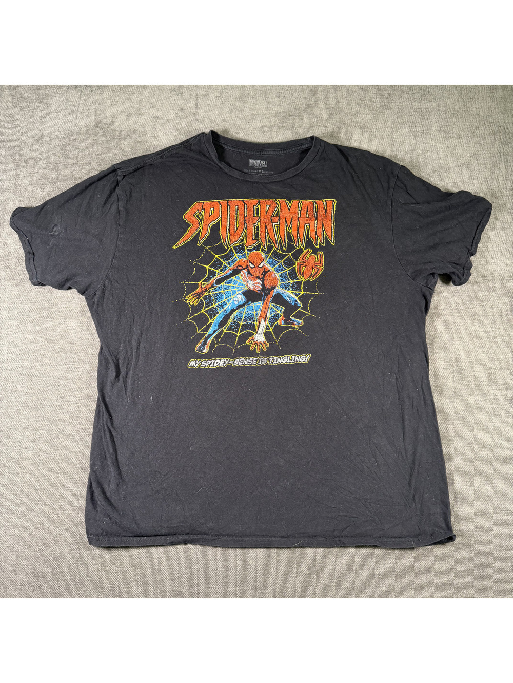 Marvel Spider-Man Graphic T-Shirt Black 2XL Vintage Style